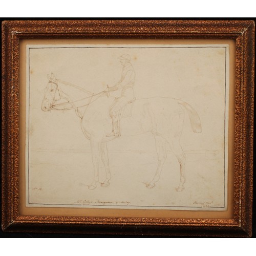 1050 - J.P. Herring (English School, 19th century) 
Mr Mulley’s Margrave 
signed, dated 1834, sepia, 20cm x... 