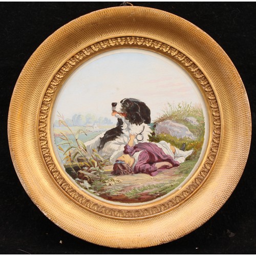 981 - English School (19th century) 
A Loyal Companion 
unsigned, watercolour, 16cm diameter