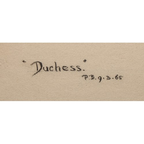 1104 - P.B. (English School, mid-century) 
Portrait of Duchess the Spaniel 
monogrammed, dated 9/3/65, past... 