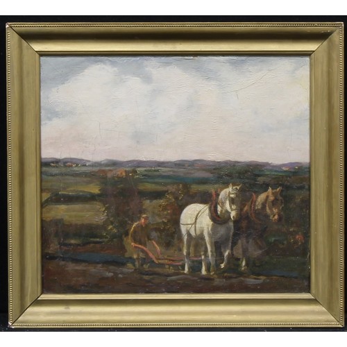 892 - English School (19th century) 
The Breaking Plough 
unsigned, oil on canvas, 38cm x 42.5cm