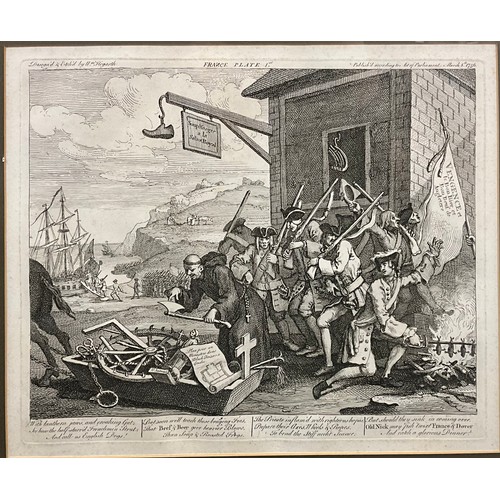 862 - William Hogarth (1697- 1764), a pair of engravings, The Invasion, Plate I, France, 1756, and The Inv... 