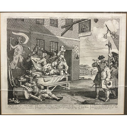 862 - William Hogarth (1697- 1764), a pair of engravings, The Invasion, Plate I, France, 1756, and The Inv... 