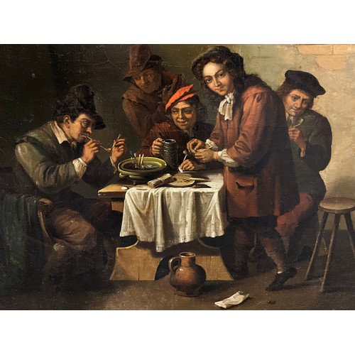 1073 - Dutch School, Manner of Theobold Michan
A pair, 17th century style Tavern Interiors with figures
oil... 