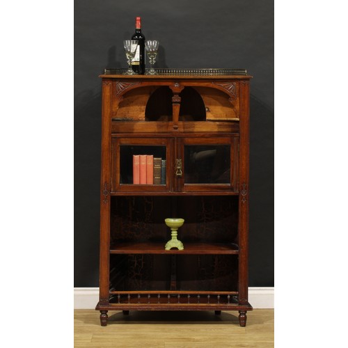 1637 - Maritime Salvage - an unusual Aesthetic Movement period side cabinet or bookcase, re-purposed from a... 