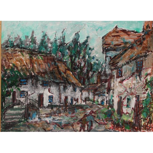 1144 - Yram Allets (1916-2009) 
Newton St. Agnes, Devon 
unsigned, acrylic on board, 23cm x 30.5cm; another... 