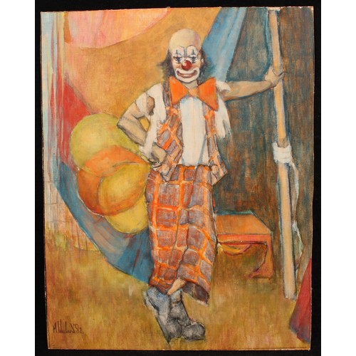 1135 - Martin Wieland (English School, Contemporary) 
Portrait of a Clown 
signed, dated 1982, oil on board... 