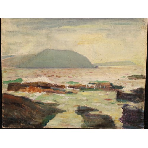 876 - Alfred Henry Robinson Thornton (1863-1939) 
Near Polzeath 
signed, oil on board, 21cm x 26.5cm; othe... 