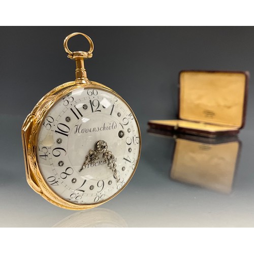 517 - J Hovenschiold, Stockholm, a Swedish 18ct gold open-face pocket watch, circa 1780, no.150, the verge... 