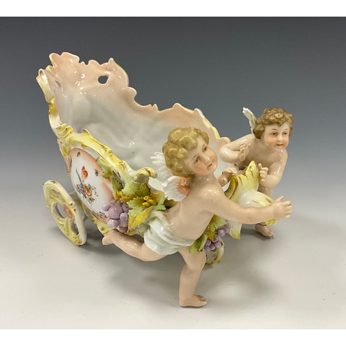 1353 - Continental E.A. Müller Porcelain figure of sitting lady with parakeet, Germany, 20cm high, a early ... 