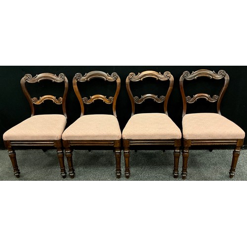 1926 - A set of Four William IV rosewood dining chairs.