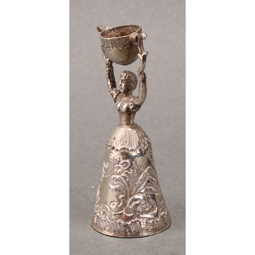 309 - A Dutch silver miniature wager cup, 6.5cm high, c.1900