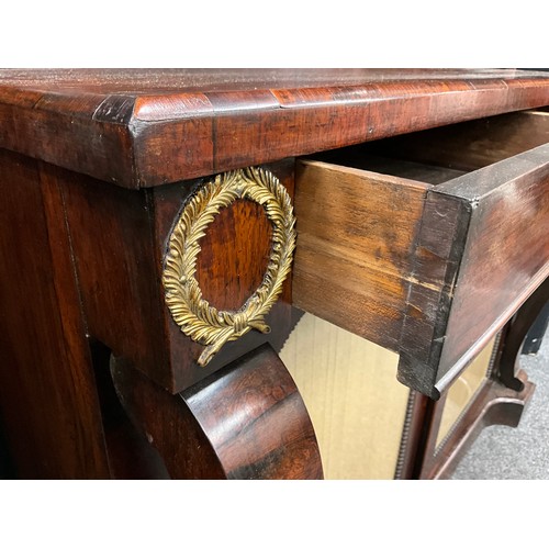 1919 - A Regency rosewood chiffonier, 125cm high, 121cm wide, 36.5cm deep