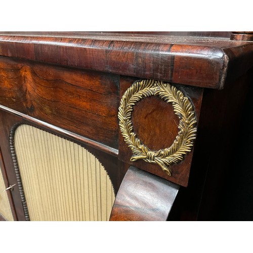 1919 - A Regency rosewood chiffonier, 125cm high, 121cm wide, 36.5cm deep