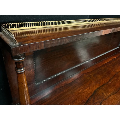 1919 - A Regency rosewood chiffonier, 125cm high, 121cm wide, 36.5cm deep