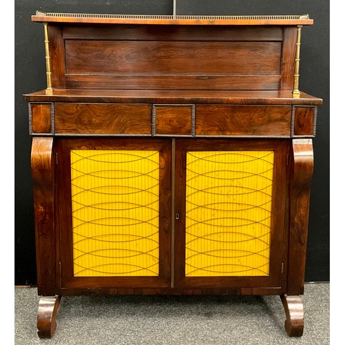 1918 - A Regency rosewood chiffonier, 121cm high, 105cm wide, 35cm deep