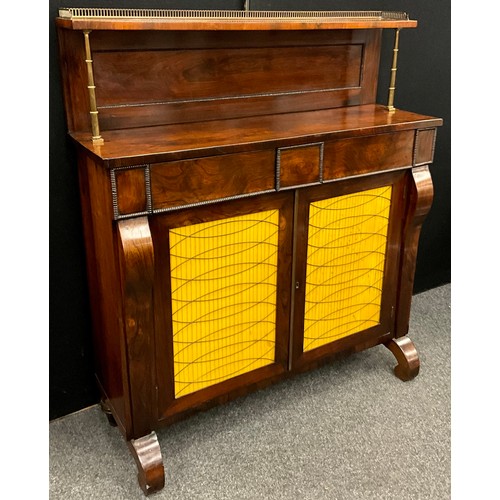 1918 - A Regency rosewood chiffonier, 121cm high, 105cm wide, 35cm deep