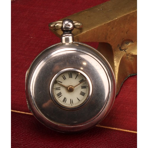 514 - A Victorian silver pair case half hunter pocket watch, signed H C Skerratt, Kington, white enamel di... 