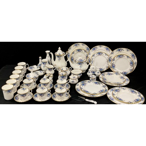 1232 - A Royal Albert Moonlight Rose pattern tea service for six comprised of; a tea pot, a coffee pot, sug... 