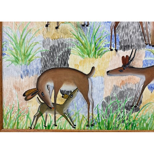 1140 - Mulongoy Pili Pili (Democratic Republic of the Congo 1914-2007)
Untitled (Seven Antelopes)
signed, d... 