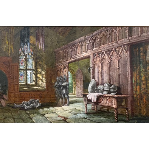 919 - Samuel Raynor (English 1806-1978) Banqueting Hall, Haddon Hall
watercolour, 67.5cm x 91cm overall, t... 