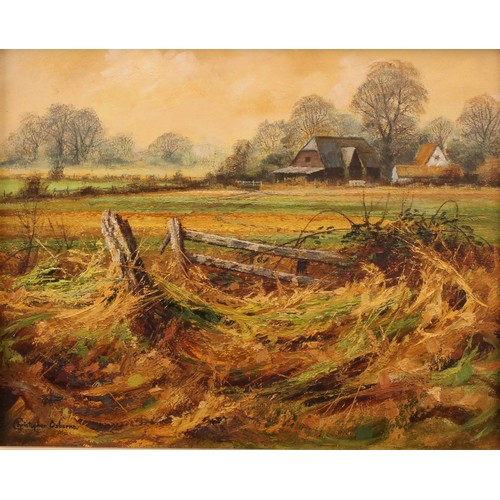 1066 - Christopher Osborne (British, bn. 1947)
Essex Farmscape
signed, oil on board, 19cm x 23.5cm