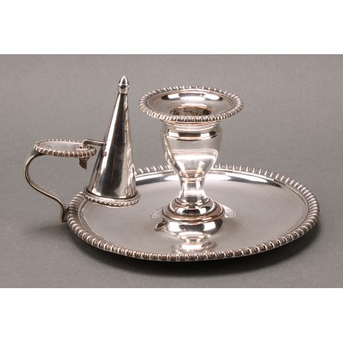 60 - Matthew Boulton - an unusual George III Old Sheffield plate mechanical chamberstick, the campana sco... 