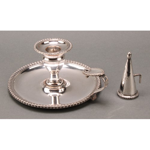 60 - Matthew Boulton - an unusual George III Old Sheffield plate mechanical chamberstick, the campana sco... 