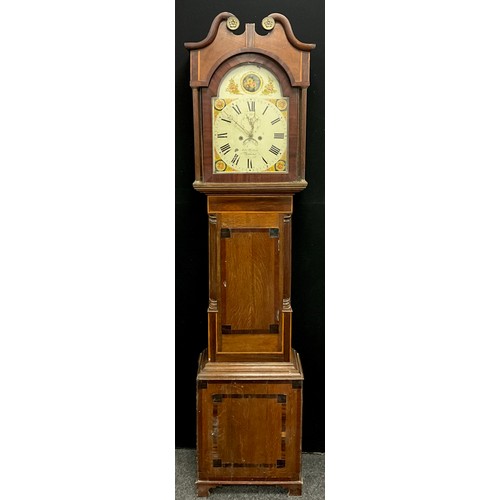 1741 - A 19th century longcase clock, by Edward Poulson, of Newtown, Monmouthshire, white enamelled dial, p... 