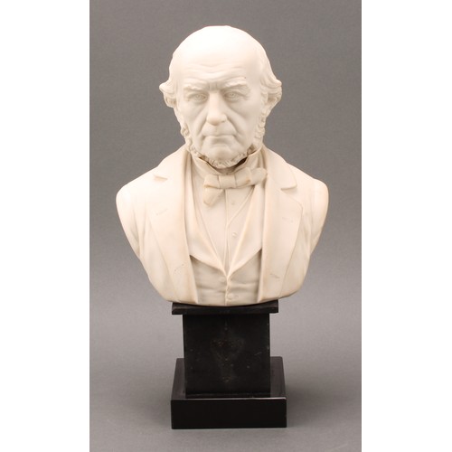 1806 - A 19th century parian ware portrait bust, of the Rt Hon William Ewart Gladstone MP (1809 - 1898), ti... 