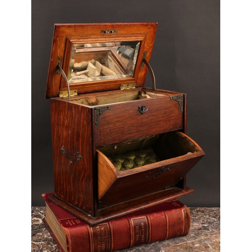 1891 - Augustus Welby Northmore Pugin (1812 - 1852) - a Victorian  oak table top work box or cabinet, hinge... 