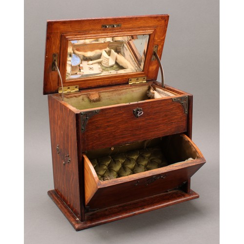 1891 - Augustus Welby Northmore Pugin (1812 - 1852) - a Victorian  oak table top work box or cabinet, hinge... 