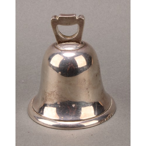 335 - An Art Deco period silver table bell, 8cm high, Deakin & Francis, Birmingham 1928, 118g