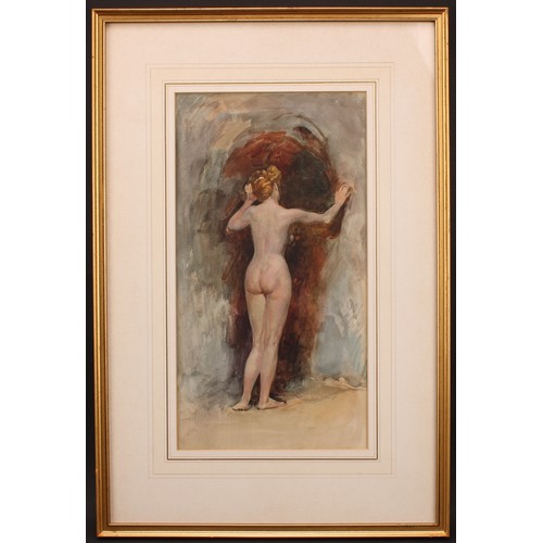 902 - Attributed to John Edward Goodall (fl.1877 - 1891)
Female Nude
watercolour, 34.5cm x 18.5cm