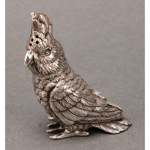 271 - A Victorian silver novelty pepper, cast as a cockatoo, 4.5cm high, London 1898