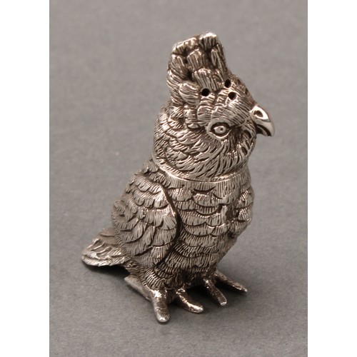 271 - A Victorian silver novelty pepper, cast as a cockatoo, 4.5cm high, London 1898