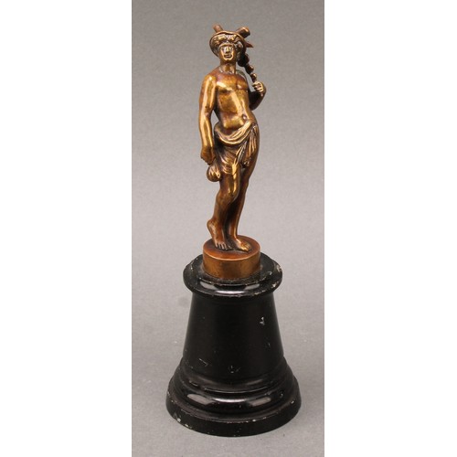 1967 - Grand Tour School (19th century), a cabinet bronze, Mercury, marble base, 18.5cm high