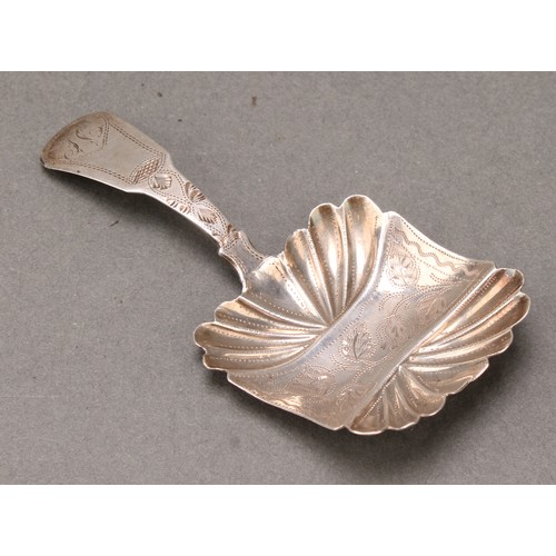 361 - A George IV silver Old English pattern caddy spoon, quite plain, 9cm long, William Bateman, London 1... 