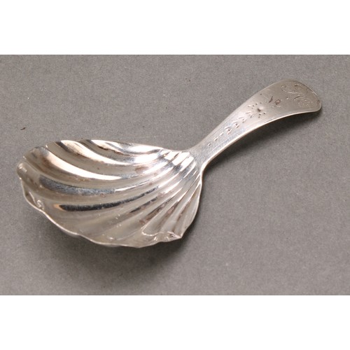 315 - A Victorian silver Fiddle pattern caddy spoon, 10cm long, Henry Holland, London 1856; others, variou... 