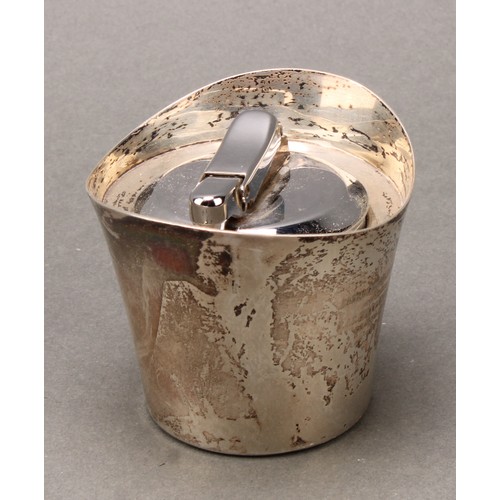 178 - Garrard & Co - an Elizabeth II silver table lighter, 6cm high, London  1974; another cigarette light... 