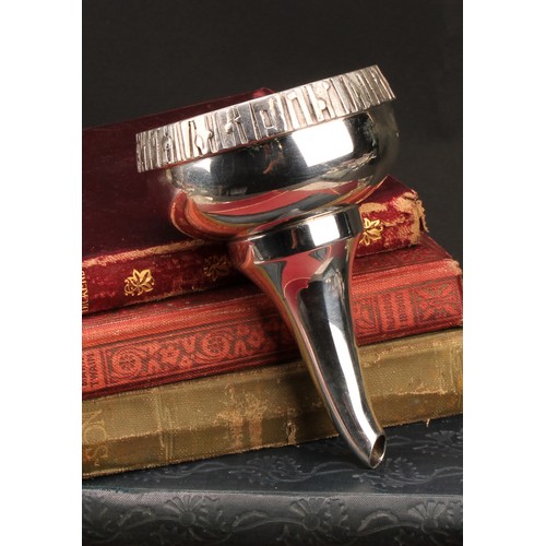 292 - Brian Asquith (1930 - 2008) - an Elizabeth II silver wine funnel, applied textured border, 12cm long... 