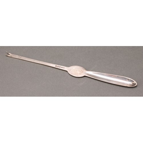 261 - A George I silver Hanoverian pattern table spoon, 19.5cm long, London 1720; a Continental silver-gil... 