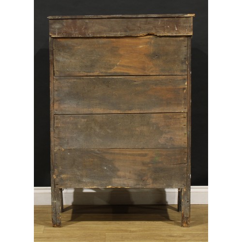 1591 - A 19th century French Provincial fruitwood open provision cupboard, 115cm high, 85cm wide, 47cm deep