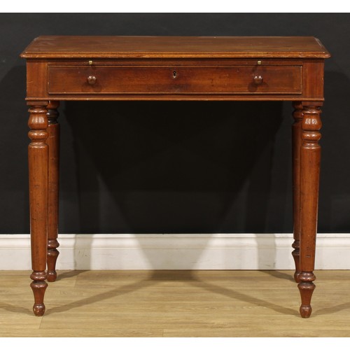 1633 - An early Victorian mahogany room centre reading or draughtsman’s table, rounded rectangular top abov... 