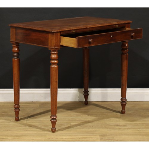 1633 - An early Victorian mahogany room centre reading or draughtsman’s table, rounded rectangular top abov... 