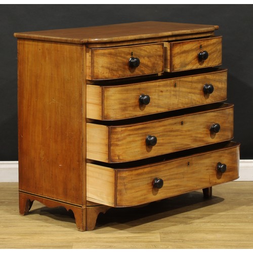 1692 - A George IV mahogany chest, of two short and three long graduated drawers, 91.5cm high, 101cm wide, ... 