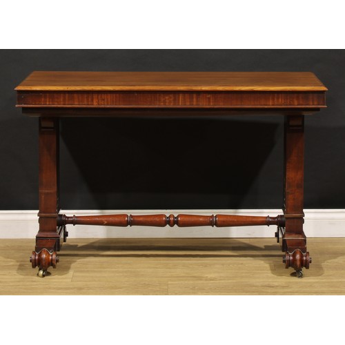 1632 - An early Victorian mahogany metamorphic buffet serving table, rectangular top above two further plat... 