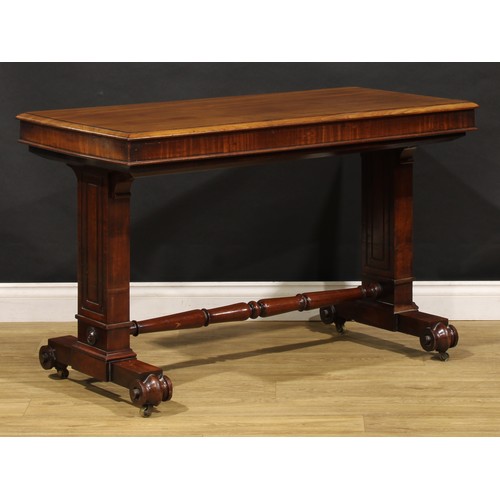 1632 - An early Victorian mahogany metamorphic buffet serving table, rectangular top above two further plat... 