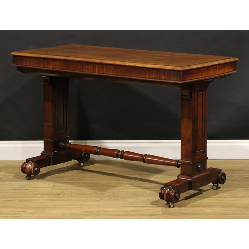 1632 - An early Victorian mahogany metamorphic buffet serving table, rectangular top above two further plat... 