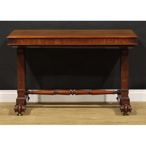 1632 - An early Victorian mahogany metamorphic buffet serving table, rectangular top above two further plat... 