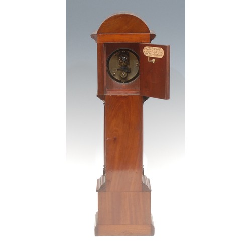 1814 - A 20th century mahogany novelty timepiece, as a longcase clock, W. Thornhill & Co, 144 & 145 New Bon... 